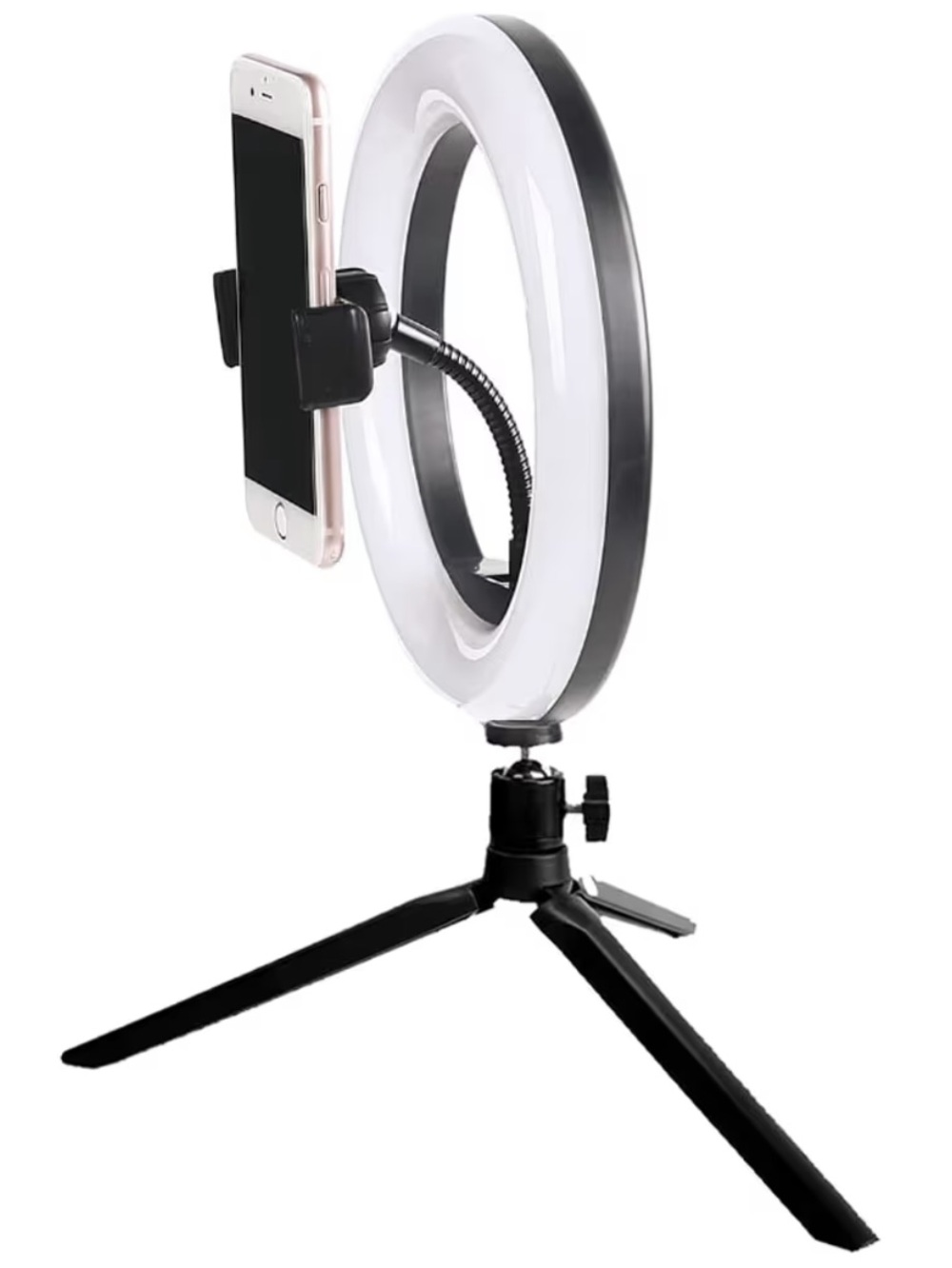 Vivitar white 8 Inch LED Ring Light with Tripod Stand and Cell Phone Holder
